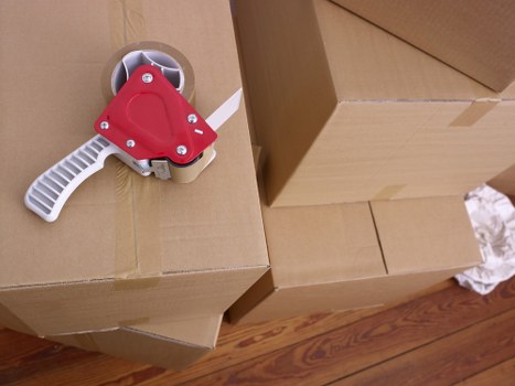Removal truck used for business relocation near Harmondsworth