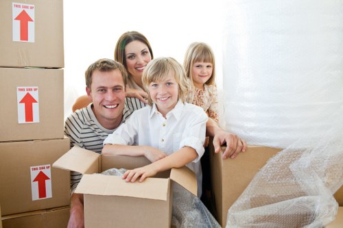 Boxes and furniture being loaded for a local move in Harmondsworth