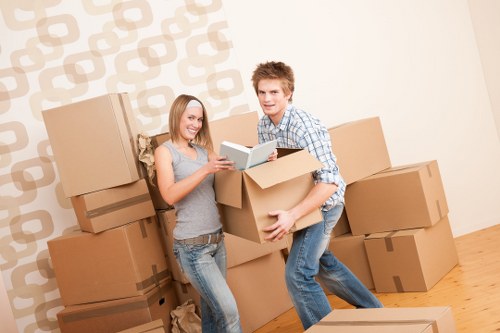 Packed removal van for house and office transport